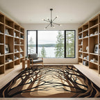 Dark Brown Gnarled Forest Canopy Rug