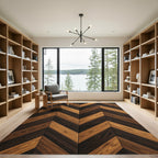 Wood Grain Chevron Natural Tones Rug