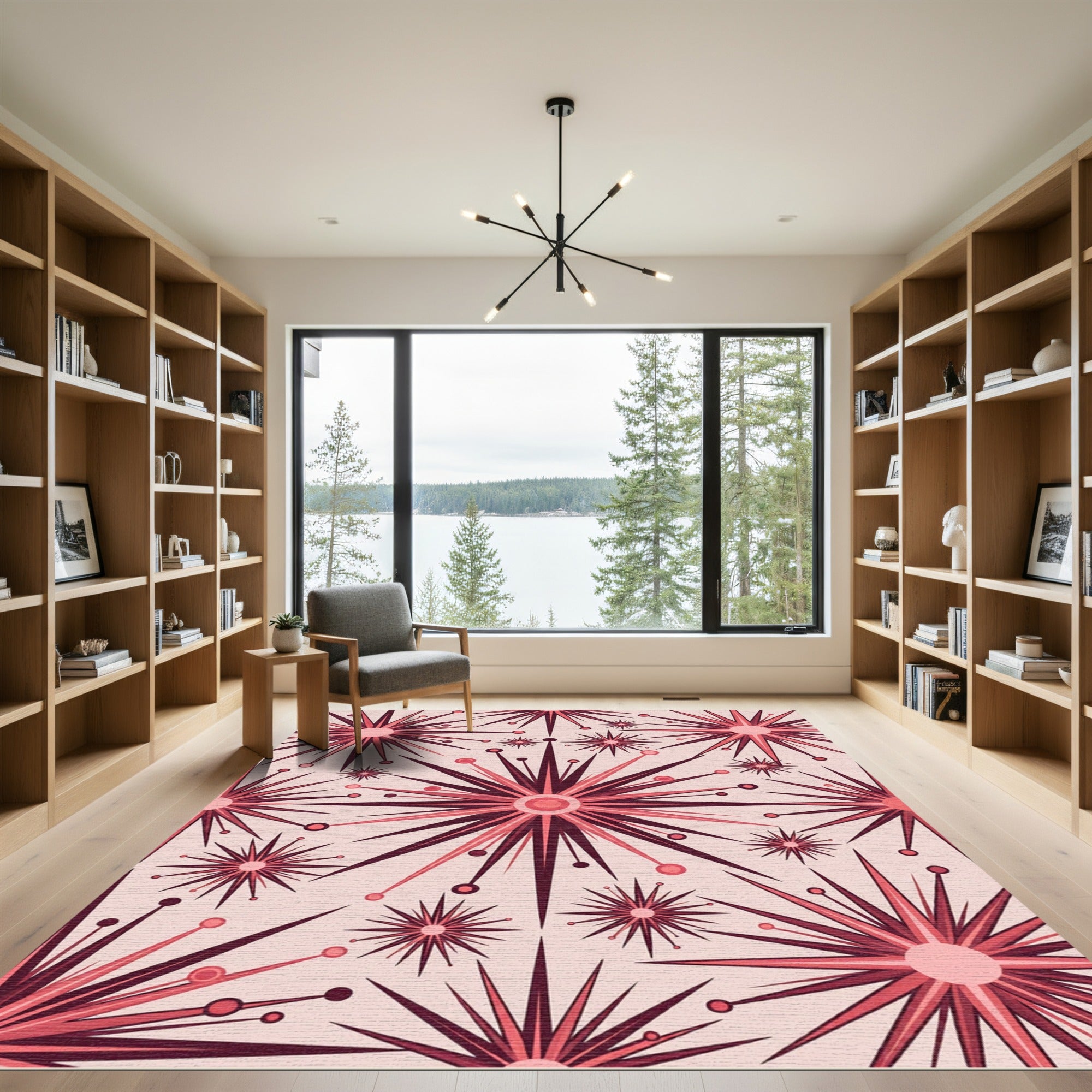 Crimson Starburst Mid Century Appeal Rug