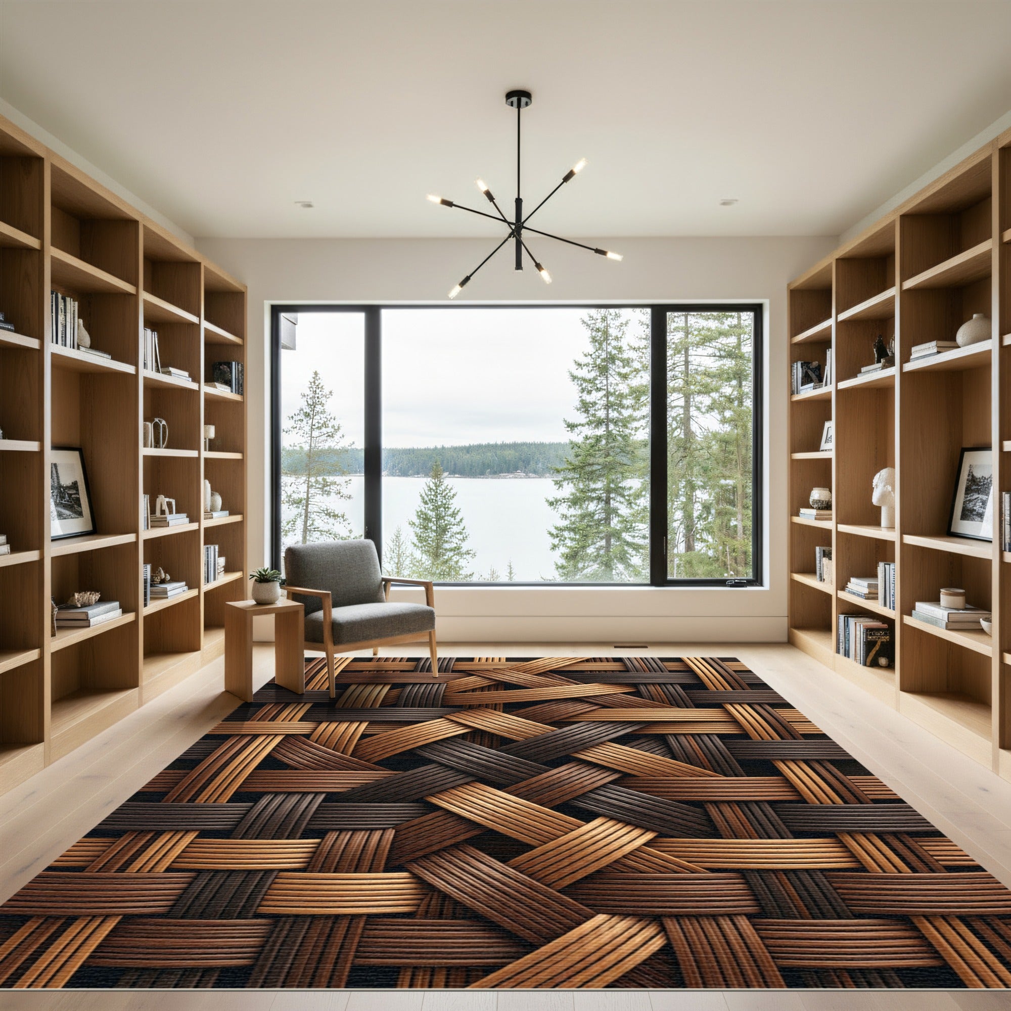 Woven Espresso Beige Texture Rug