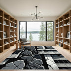 Monochromatic Cracked Building Debris Rug