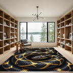 Black Gold Serpent Scale Rug