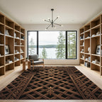 Ornate Bronze Lattice Arch Medallion Rug