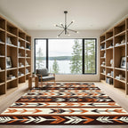 Tribal Arrows Brown Cream Rug