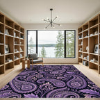 Regal Purple Paisley Flourish Rug