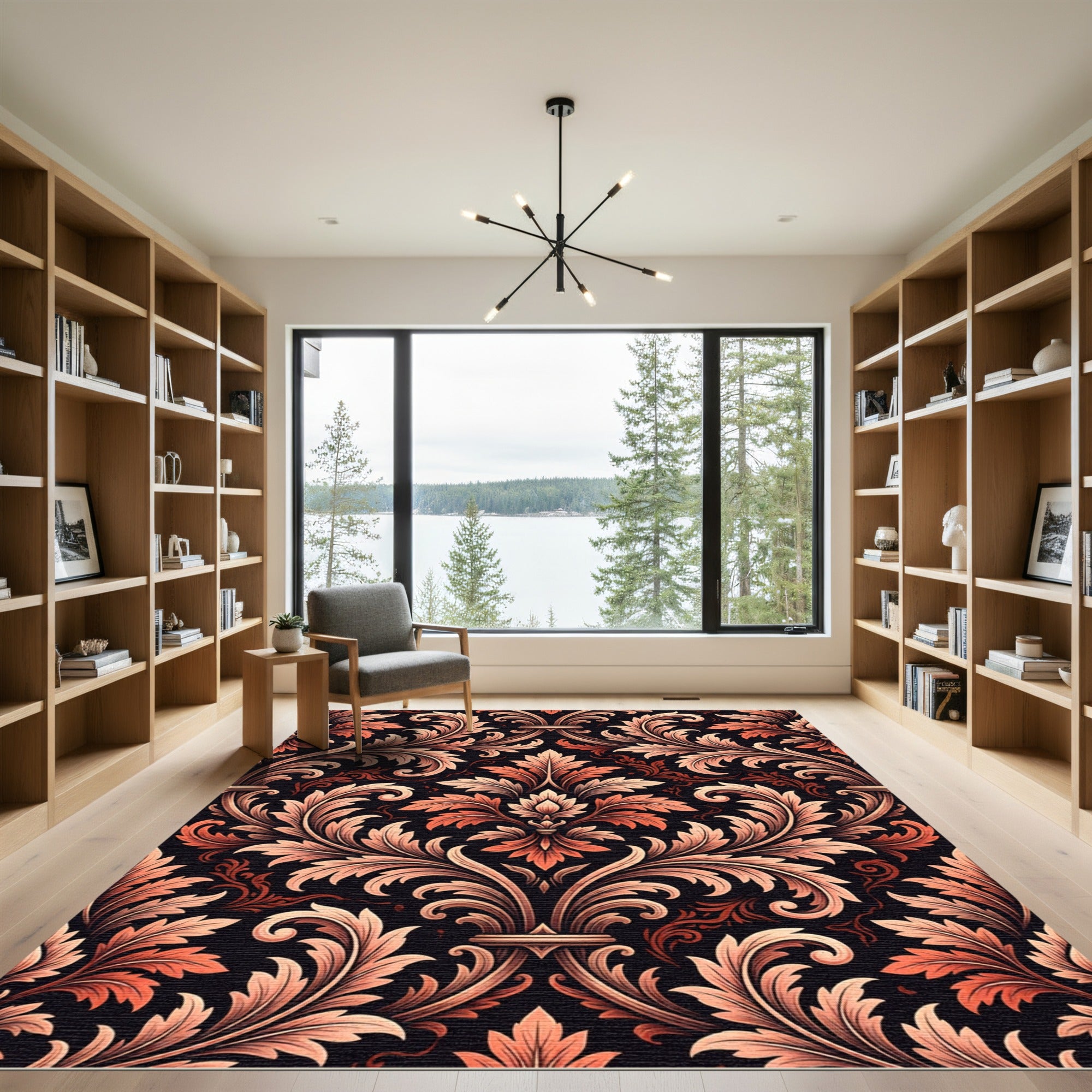 Baroque Floral Acanthus Vines Rug