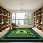 Infinite Green Arch Geometric Tunnel Rug