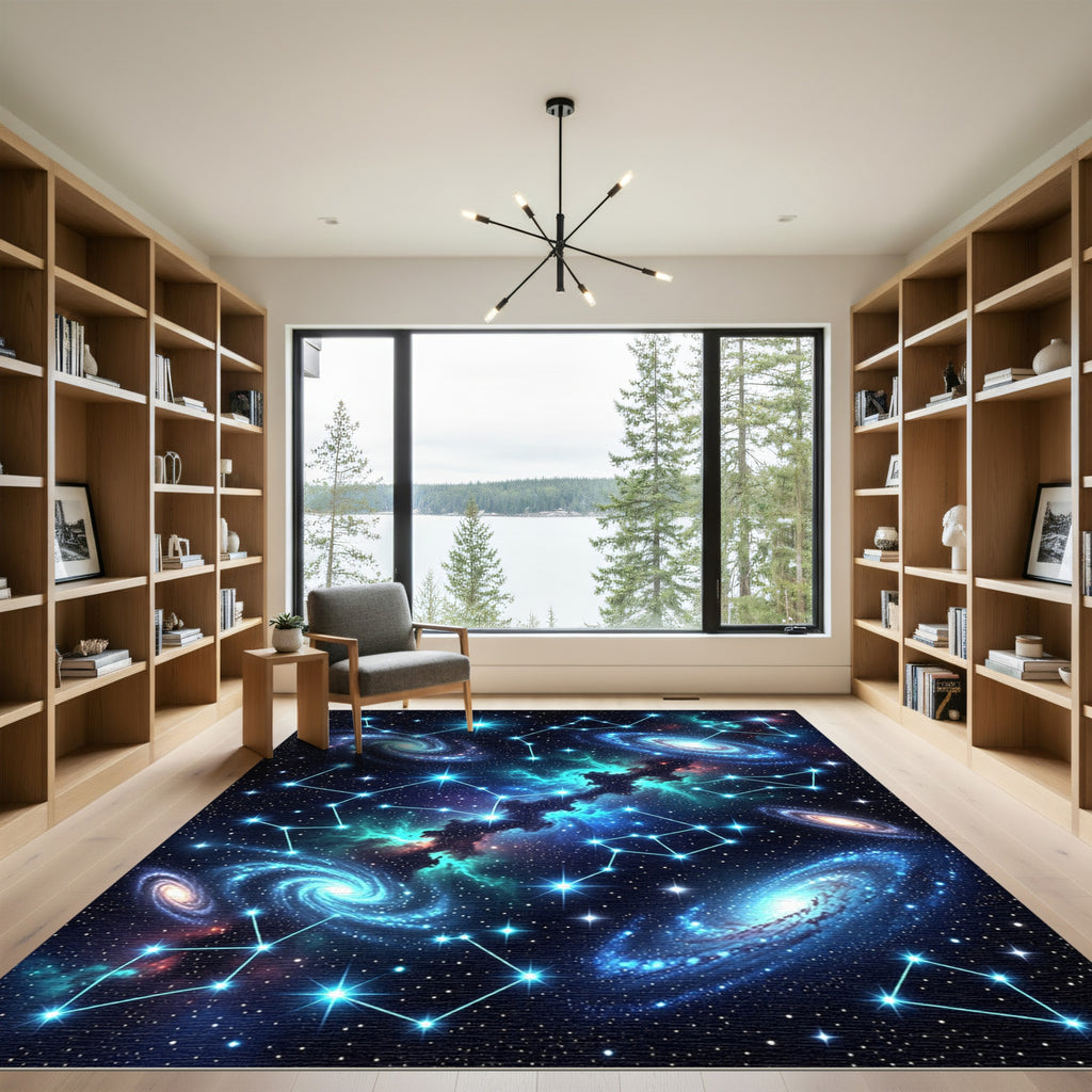 Cosmic Nebula Spiral Galaxy Starfield Rug