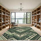 Sage Geometric Chevron Tribal Rug