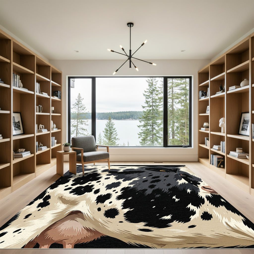 Bold Black and White Holstein Cowhide Rug