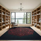 Ornate Copper Mandala Floral Medallion Rug