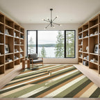 Geometric Earth Tone Striped Abstract Rug