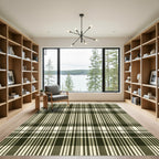 Forest Green Plaid Tartan Check Rug