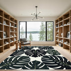 Monstera Dark Green Tropical Foliage Rug