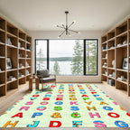 Colorful Alphabet Letters Repeating Pattern Rug