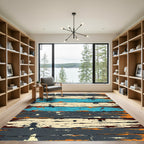 Distressed Wood Grain Stripe Rug