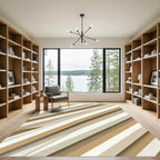 Warm Beige Diagonal Stripe Rug