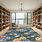 Blue Sky Floral Bouquet Arrangement Rug
