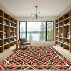Cinnamon Lattice Floral Vine Rug