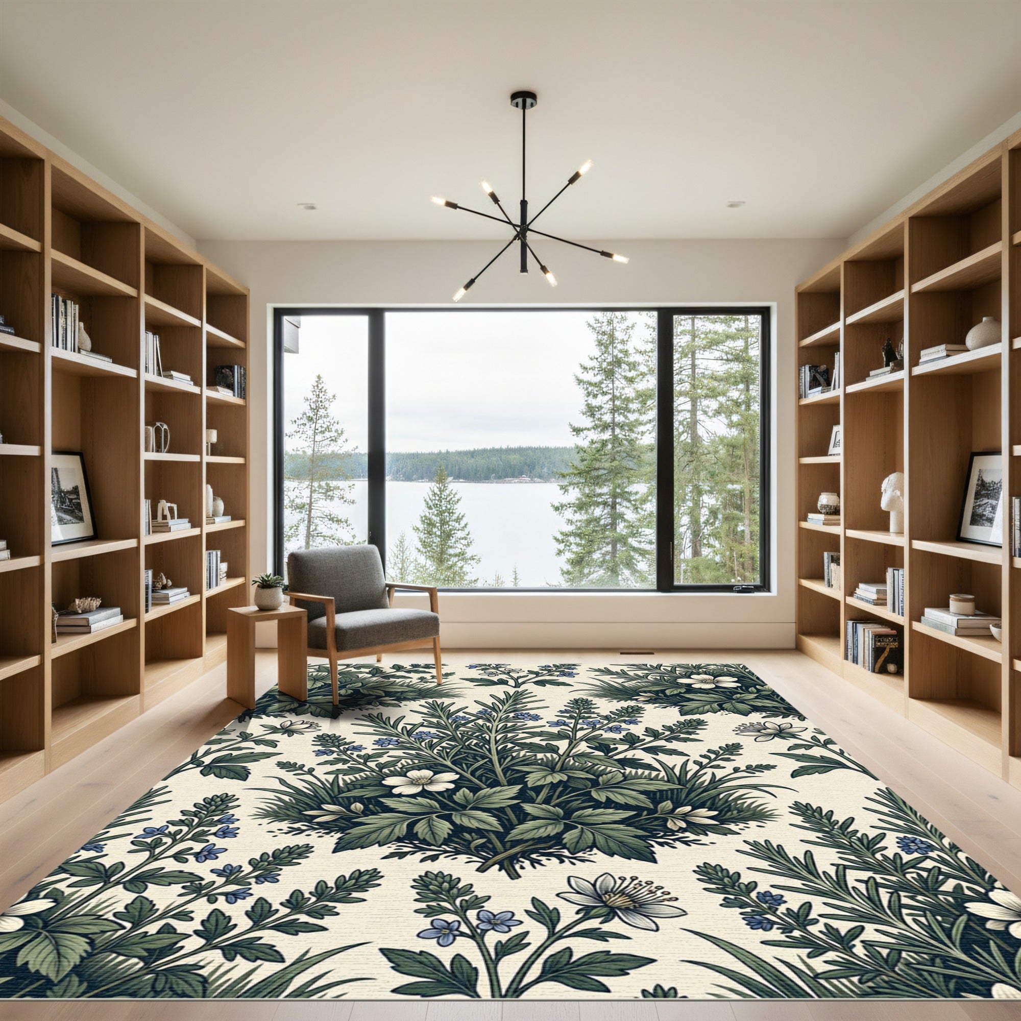 Vintage Botanical Garden Floral Rug