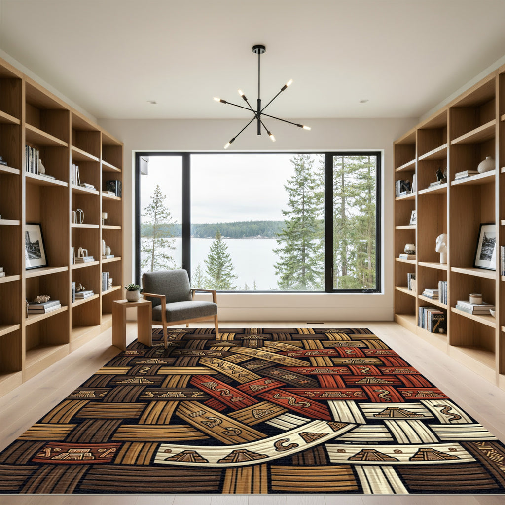 Aztec Woven Serpent Earth Tone Earthscape Rug