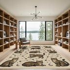 Celestial Tabby Cat Constellation Neutral Rug