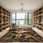 Monochromatic Woodland Canopy Forest View Rug