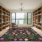 Elegant Floral Arch with Hanging Lanterns Rug