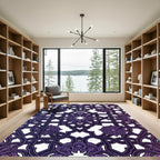Deep Violet Ornate Geometric Floral Rug