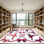 Ballet Dancers and Ribbons Pink Collection Rug
