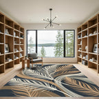 Feather Swirl Abstract Neutral Tone Rug