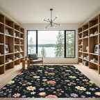 Vintage Floral Garden With Roses Rug