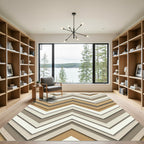 Modern Neutral Chevron Abstract Rug
