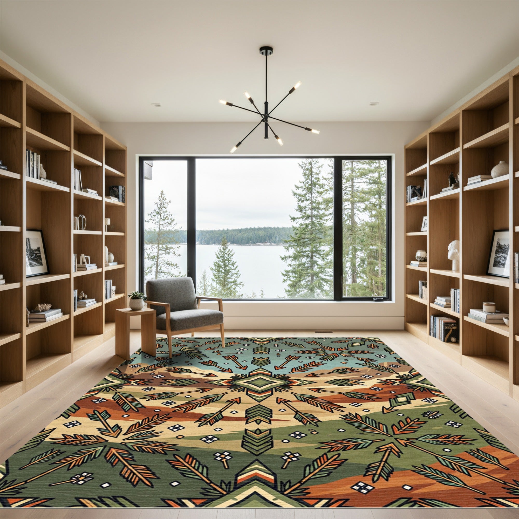 Southwestern Earthy Sage Arrow Geometric Area Rug