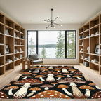 Whimsical Brown Speckled Forest Mushroom Rug