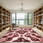 Crimson Layered Organic Contour Rug
