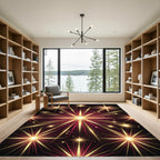 Golden Red Burst Starburst Splendor Rug