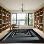 Dark Gray Architectural Archway Corridor Rug