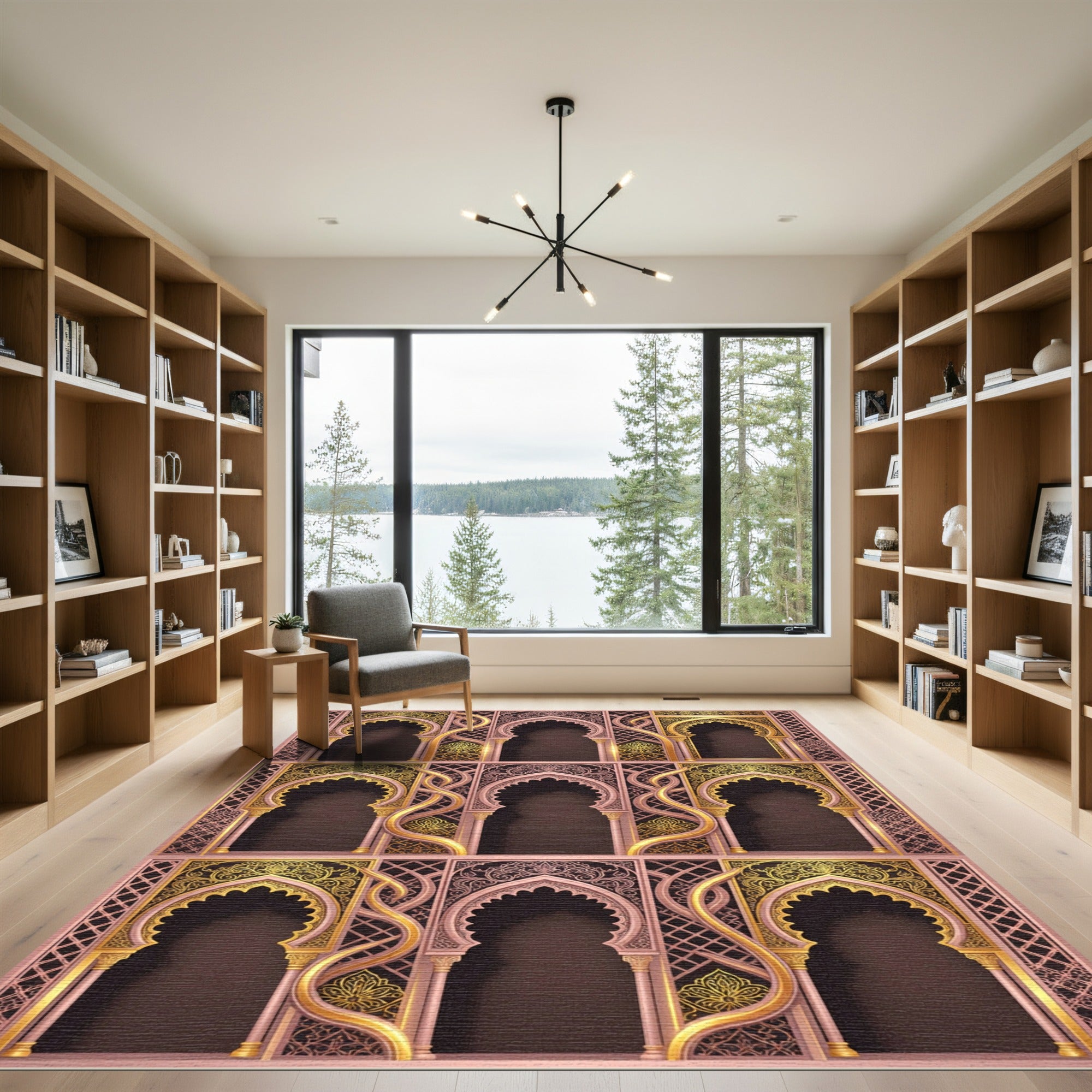 Gold Filigree Arch Lattice Wallscape Rug