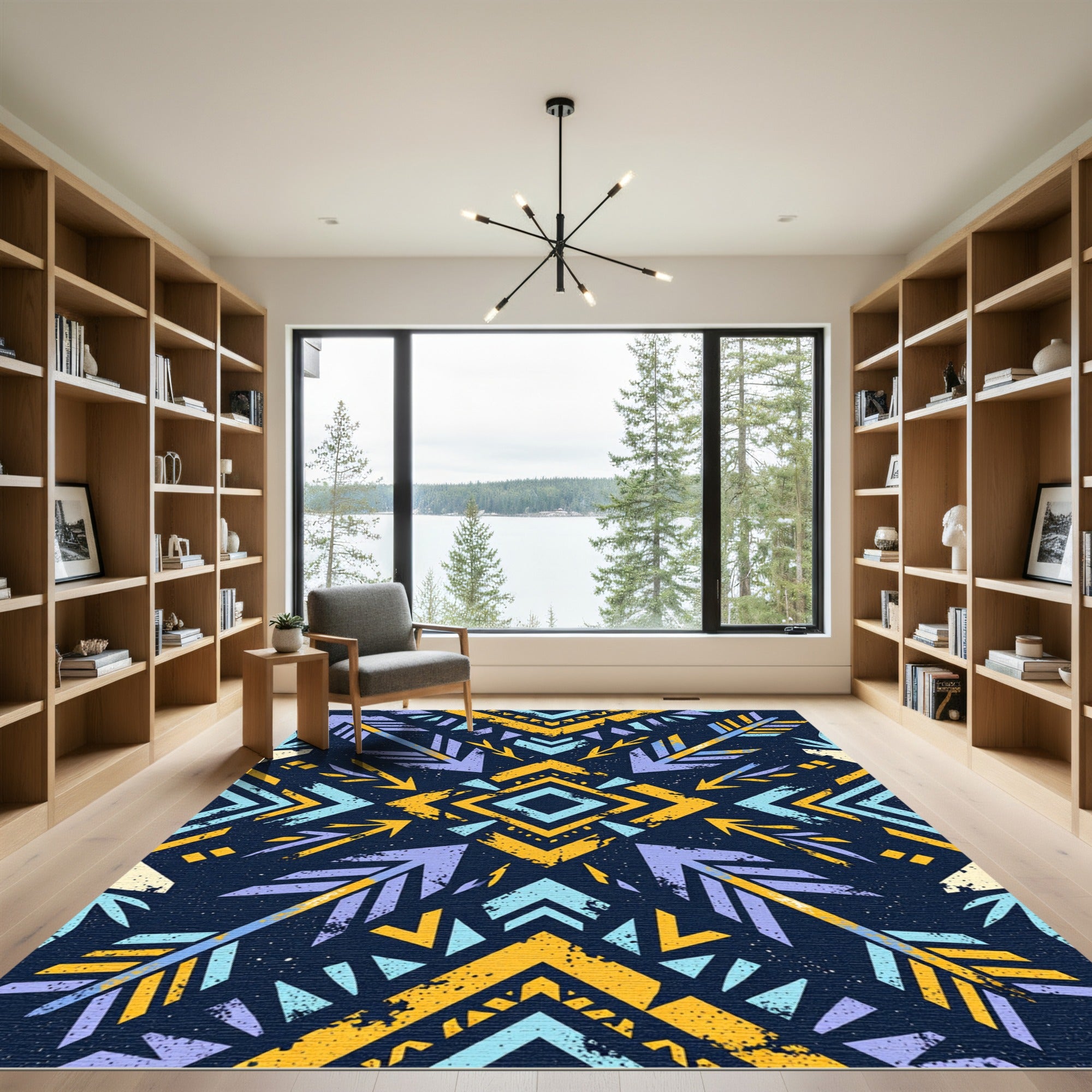 Bold Tribal Arrow Geometric Pattern Rug