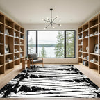 Monochromatic Abstract Birch Bark Texture Rug