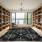 Radiant Gold Starburst Celestial Rug