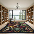 Victorian Couple Romantic Leaf Surround Rug