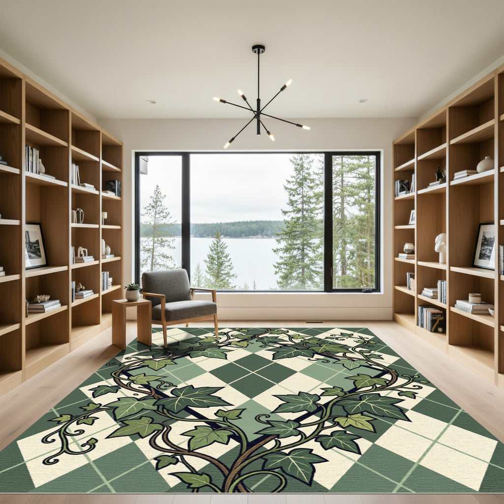 Forest Ivy Argyle Diamond Trellis Rug