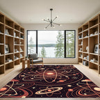 Cosmic Atomic Orbit Nebula Graphic Rug