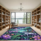 Magical Unicorn Garden with Northern Lights Rug