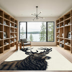 Majestic Antlered Stag Earth Tone Rug