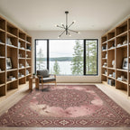Vintage Rose Floral Medallion Area Rug