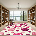 Berry Pink Polka Dot Scatter Rug