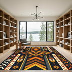 Geometric Sunset Feather Southwestern Area Rug